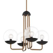 Kovacs Outer Limits 4 Light 19" Wide Chandelier Painted Bronze with Natural Bronze