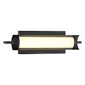 Kovacs Trizay 16" Wide LED Bath Bar with Etched Glass Shade Coal