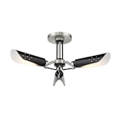 Kovacs Turbine 3 Light 22" Wide Semi-Flush Ceiling Fixture Coal / Brushed Nickel