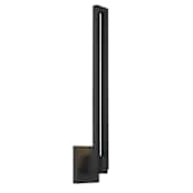Kovacs Music 24" Tall LED Outdoor Wall Sconce with Clear and Inner Frosted Glass Shade - ADA Compliant Sand Coal
