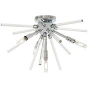 Kovacs 4 Light 20" Wide Flush Mount Ceiling Fixture with Clear Glass Bar Accents from the Spiked Collection Chrome