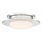 Kovacs Press Single Light 14" Wide Integrated LED Semi-Flush Drum Ceiling Fixture Polished Nickel