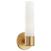 Kovacs Saber Single Light 4-3/4" Wide Bathroom Sconce with Etched Opal Shade Honey Gold