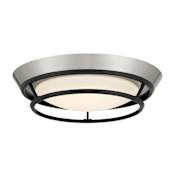 Kovacs Beam Me Up 14" Wide LED Flush Mount Ceiling Fixture Coal / Brushed Nickel