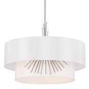 Kovacs Gramercy 3 Light 22" Wide Pendant with White Silk Shade Polished Nickel