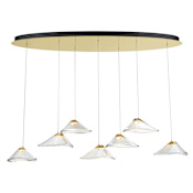 Kovacs Sneer 55" Wide LED Multi Light Pendant Coal / Sun Gold