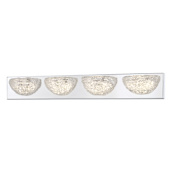 Kovacs Modern Ice 32" Wide LED ADA Vanity Light with Crackle Glass Shades Chrome