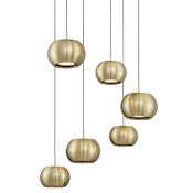 Kovacs Halo 21" Wide LED Multi Light Pendant Coal / Brushed Gold