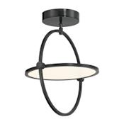 Kovacs Studio 23 17" Wide Pivoting LED Semi-Flush Ceiling Fixture Coal