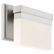 Kovacs Skinny Single Light 8" Wide Integrated LED Bathroom Sconce with Frosted Glass Diffuser Brushed Nickel