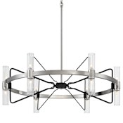 Kovacs Mass Transit 12 Light 30" Wide Multi Light Pendant Brushed Nickel / Sand Coal