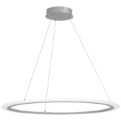 Kovacs Discovery 32" Wide Integrated LED Ring Chandelier with Acrylic Shade Silver
