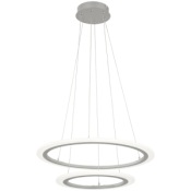 Kovacs Discovery 24" Wide Integrated LED Ring Chandelier with Acrylic Shades Silver