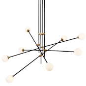 Kovacs Cosmet 8 Light 50" Wide Abstract Multi Light Pendant Coal / Aged Brass