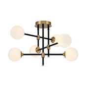 Kovacs Cosmet 6 Light 20" Wide Semi-Flush Ceiling Fixture Brass