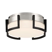 Kovacs Bezel Set 10" Wide LED Flush Mount Drum Ceiling Fixture Coal / Brushed Nickel