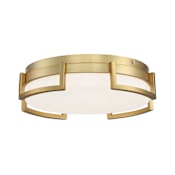 Kovacs Bezel Set 15" Wide LED Flush Mount Drum Ceiling Fixture Honey Gold