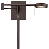 Kovacs 1 Light 6.25" Height LED Plug In Wall Sconce in Copper Bronze Patina with Round Shade from the George's Reading Room Collection Copper Bronze Patina
