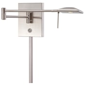 Kovacs George's Reading Room 6" Tall Plug In LED Wall Sconce in Brushed Nickel Brushed Nickel