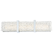 Kovacs Forest Ice 24" Wide LED ADA Vanity Light with Clear Flat Artisan Glass Shade Chrome with Clear Artisan Glass