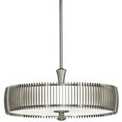 Kovacs Night Moves 23" Wide Integrated LED Pendant with White Acrylic Shade Plated Pewter