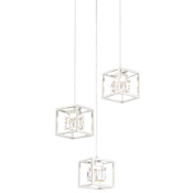 Kovacs San Martin 3 Light 17" Wide Integrated LED Multi Light Pendant with Clear Glass Shades Brushed Nickel