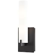 Kovacs Tube 2 Light 13" Tall Bathroom Sconce with Etched Opal Shade and Bulbs Included Coal