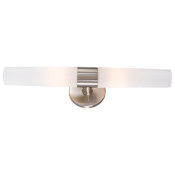 Kovacs Saber 2 Light 20" Wide Bath Bar with Etched Opal Glass Shade Brushed Nickel