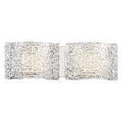 Kovacs Forest Ice 2 Light 19" Wide Integrated LED ADA Vanity Light with Clear Curved Artisan Glass Shades Chrome
