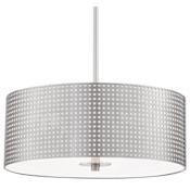Kovacs Grid 3 Light 18" Wide Drum Pendant with Steel Shade Brushed Nickel