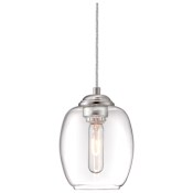 Kovacs Bubble 1 Light 6" Wide Convertible Mini Pendant / Wall Sconce with Clear Glass Brushed Nickel
