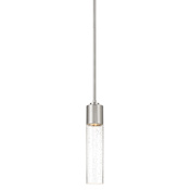 Kovacs Light Rain 1 Light 5" Wide Mini Pendant with Seedy Glass Shade Brushed Nickel
