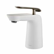 Kraus Seda™ Single Hole Bathroom Faucet Brushed Nickel-White