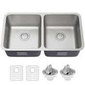 Kraus Dex 33" Undermount Double Basin Stainless Steel Kitchen Sink Stainless Steel