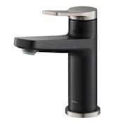 Kraus Indy 1.2 GPM Single Hole Bathroom Faucet Less Drain Assembly Spot Free Stainless Steel / Matte Black