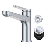 Kraus Indy 1.2 GPM Single Hole Bathroom Faucet with Push Pop-Up Drain Assembly and Overflow Cap Chrome