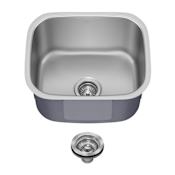 Kraus Premier 20” Undermount Single Bowl 18-Gauge Stainless Steel Kitchen Sink with Basket Strainer Stainless Steel
