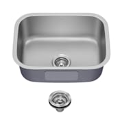 Kraus Premier 23” Undermount Single Bowl 18-Gauge Stainless Steel Kitchen Sink with Basket Strainer Stainless Steel