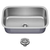 Kraus Premier 31 1/2” Undermount Single Bowl 18-Gauge Stainless Steel Kitchen Sink with Basket Strainer Stainless Steel