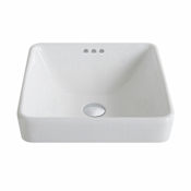 Kraus Elavo 16-1/4" Vitreous China Drop In Bathroom Sink with Overflow and Pop-up Drain Assembly Chrome