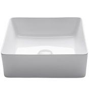 Kraus Viva 15-9/16" Square Vitreous China Vessel Bathrrom Sink - Less Overflow White