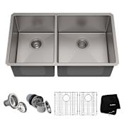 Kraus Standart PRO 32-3/4" Double Basin 16 Gauge Kitchen Sink for Undermount Installations with 40/60 Split Stainless Steel