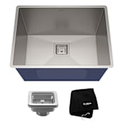 Kraus Pax 24" Single Basin 18 Gauge Stainless Steel Kitchen Sink for Undermount Installations with NoiseDefend Technology and Pax Zero-Radius Corners Stainless Steel
