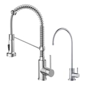 Kraus Bolden 1.8 GPM Single Hole Pull-Down Faucet and Water Filter Faucet Combo - Less Filter System Chrome