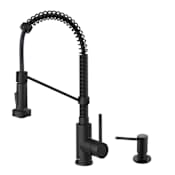 Kraus Bolden 1.8 GPM Single Hole Pre-Rinse Pull Out Kitchen Faucet - Includes Soap Dispenser Matte Black