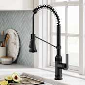 Kraus Allyn 1.8 GPM Single Hole Pre-Rinse Pull Down Kitchen Faucet Matte Black