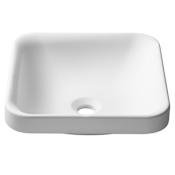 Kraus Natura 14-3/5" Solid Surface Stone Composite Drop In Bathroom Sink Matte White