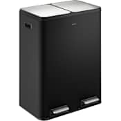 Kraus WasteGuard 15.8 Gallon / 60 Liter Stainless Steel Free Standing Trash Can Matte Black