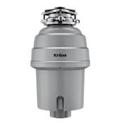 Kraus 1 HP Continuous Feed Garbage Disposal with Power Cord and Flange Matte Grey