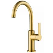Kraus Oletto 1.8 GPM Single Handle Kitchen Bar Faucet Brushed Brass